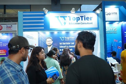 TopTier Education Consultant stand seen from the aisle