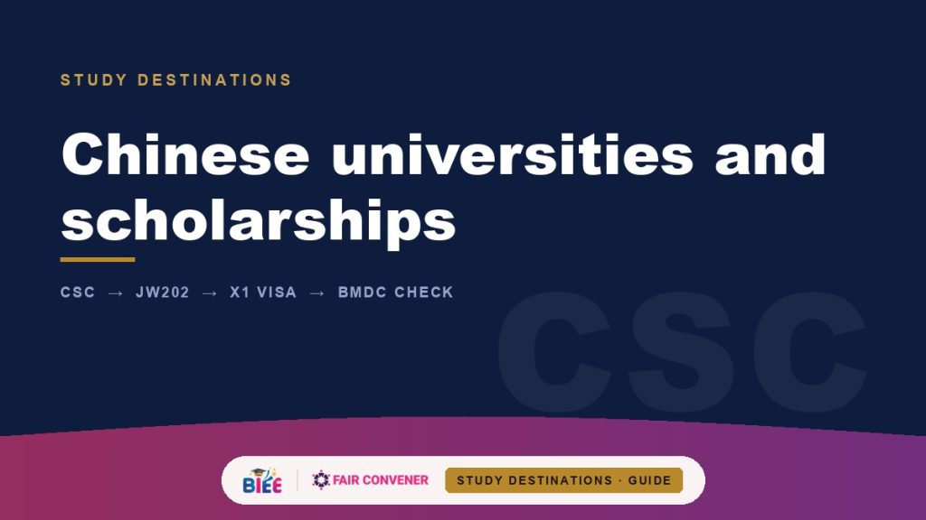 Chinese universities and CSC scholarships