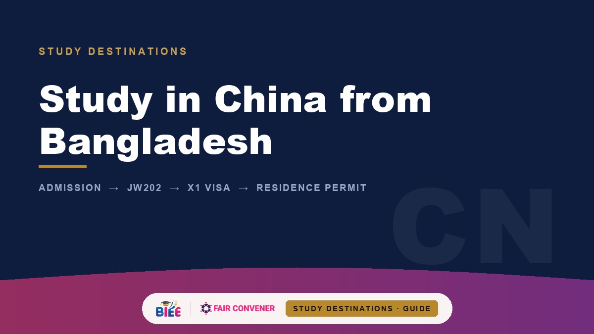 Study in China from Bangladesh — admission, JW202, X1 visa, residence permit
